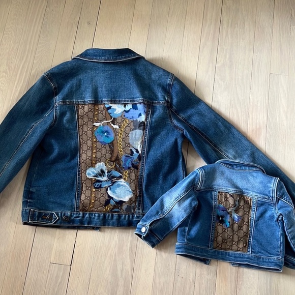 Mommy and me matching denim jackets - Picture 1 of 6